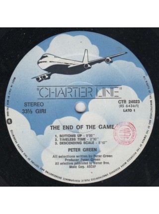 1400661		Peter Green - The End Of The Game	Blues Rock, Electric Blues	1970	Charter Line – CTR 24023	NM/NM	Italy	Remastered	1970