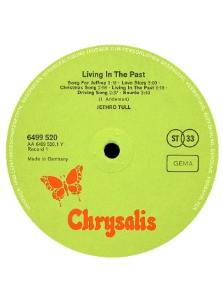 1400958	Jethro Tull ‎– Living In The Past   буклет	1976	Chrysalis – 6641 145	EX/EX	Germany