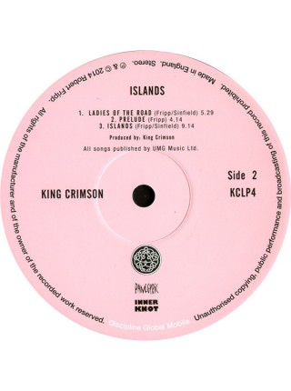 35003599		 King Crimson – Islands	" 	Prog Rock"	Black, 200 Gram	1971	" 	Discipline Global Mobile – KCLP4"	S/S	 Europe 	Remastered	2014