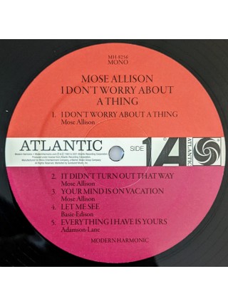 35009664	 Mose Allison – I Don't Worry About A Thing	"	Jazz, Funk / Soul "	Black, Mono	1962	" 	Modern Harmonic – MH-8256"	S/S	 Europe 	Remastered	18.03.2022