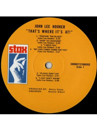 35014633		 John Lee Hooker – That's Where It's At	"	Delta Blues "	Black	1969	" 	Stax – STS 2013"	S/S	 Europe 	Remastered	26.01.2018