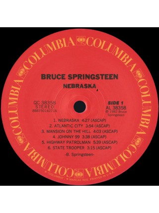 35014638		 Bruce Springsteen – Nebraska	 Classic Rock	Black, 180 Gram	1982	" 	Columbia – QC 38358"	S/S	 Europe 	Remastered	18.04.2015