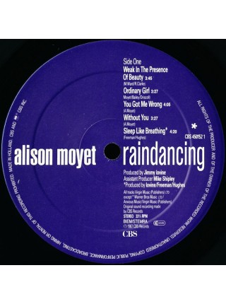 500815	Alison Moyet – Raindancing	"	New Wave, Synth-pop"	1987	CBS – CBS 450152 1	NM/NM	Europe