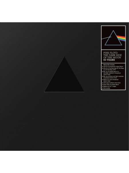 35000698	Pink Floyd – The Dark Side Of The Moon (50th Anniversary Edition Box Set)  4LP+2CD+BLU-RAY+DVD	" 	Psychedelic Rock, Prog Rock"	1973	Remastered	2023	" 	Pink Floyd Records – PFR50, Pink Floyd Records – 190296203671"	S/S	 Europe 