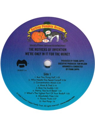 35003975		 The Mothers Of Invention – We're Only In It For The Money	" 	Psychedelic Rock, Avantgarde"	Black, Gatefold	1968	" 	Zappa Records – ZR 3837-1"	S/S	 Europe 	Remastered	09.12.2016