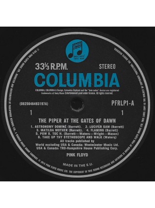 35003998		 Pink Floyd – The Piper At The Gates Of Dawn	" 	Psychedelic Rock, Prog Rock"	Black, 180 Gram	1967	" 	Pink Floyd Records – PFRLP1, Columbia – 0825646493197"	S/S	 Europe 	Remastered	27.05.2016	825646493197