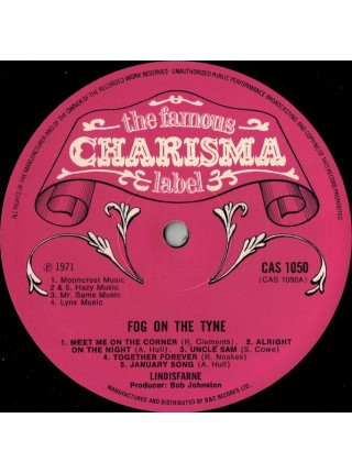 1403409	Lindisfarne – Fog On The Tyne	Folk Rock	1971	Charisma – CAS 1050	EX+/EX-	England
