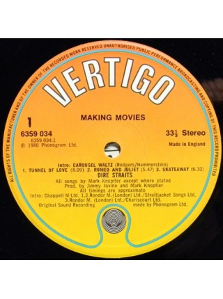 1403410	Dire Straits – Making Movies	Blues Rock, Classic Rock	1980	Vertigo – 6359 034	EX+/EX+	England