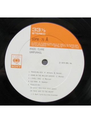 1403418		Garfunkel – Angel Clare, no OBI	Folk Rock	1973	CBS/Sony – SOPM-75	EX/NM	Japan	Remastered	1973