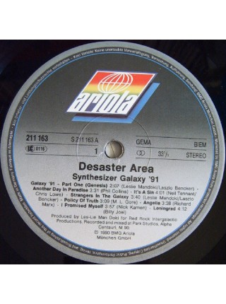 1404849		Desaster Area – Synthesizer Galaxy 91		Electronic, Synth-pop, Ambient	1990	Ariola – 211 163	NM/EX	Germany	Remastered	1990