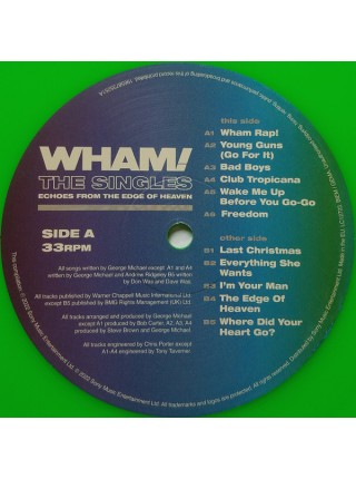 35007039		 Wham! – The Singles (Echoes From The Edge Of Heaven) 2lp	" 	Synth-pop"	Green, Gatefold, Limited	2023	" 	Sony Music – 19658735241"	S/S	 Europe 	Remastered	07.07.2023