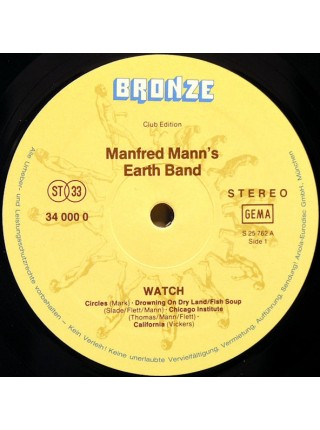 1403580		Manfred Mann's Earth Band ‎– Watch	Prog Rock, Pop Rock	1978	Bronze – 34 000 0	EX/EX	Germany	Remastered	1978