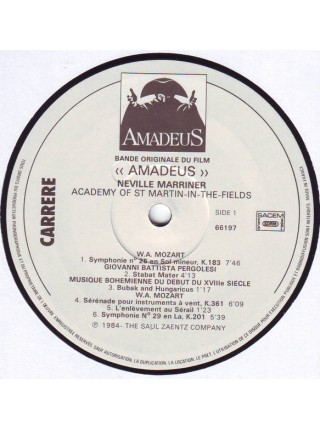 2000225		Neville Marriner – Amadeus (Bande Originale Du Film), 2lp		"	Classical, Soundtrack"	1984	"	Carrere – 66.197/198"		EX+/EX+		France