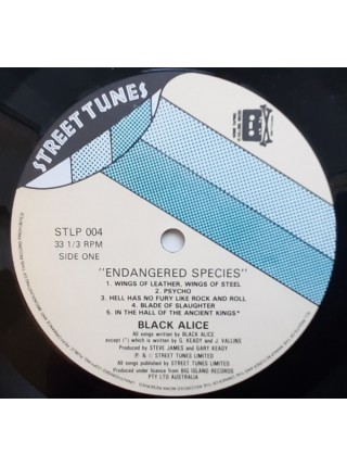 1400972	Black Alice – Endangered Species	1983	Street Tunes STLP 004	NM/EX	Australia