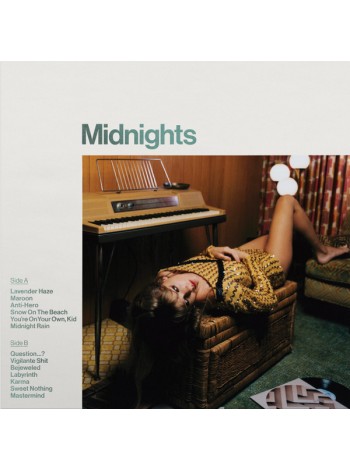 35007064		 Taylor Swift – Midnights  (coloured) , Jade Green	" 	Indie Pop, Electro, Synth-pop"	Jade Green Marbled, Gatefold, Limited	2022	" 	Republic Records – 2445790050"	S/S	 Europe 	Remastered	21.10.2022