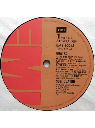 400813	Suzi Quatro – Quatro (no OBI, ins)		1974	EMI – EMS-80045	EX/EX	Japan