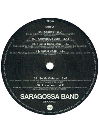 35008794	 Saragossa Band – The Party Mix	" 	Europop"	Black	2021	" 	ZYX Music – ZYX 21214-1"	S/S	 Europe 	Remastered	19.11.2021