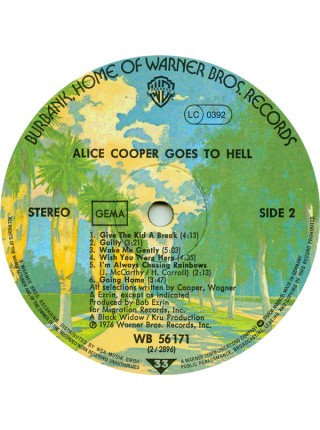 1402549	Alice Cooper ‎– Goes To Hell	Hard Rock, Glam	1976	Warner Bros. Records – WB 56 171	NM/NM	Germany