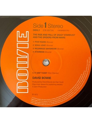 35014403	 David Bowie – The Rise And Fall Of Ziggy Stardust And The Spiders From Mars	" 	Glam, Art Rock"	Black, 180 Gram	1972	" 	Parlophone – DB69734"	S/S	 Europe 	Remastered	01.01.2020