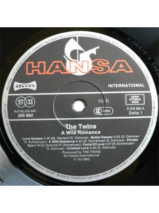 500463	The Twins – A Wild Romance	1983	Hansa International – 205 882, Hansa International – 205 882-320	NM/EX	Europe