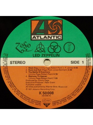 1401003	Led Zeppelin – Untitled  (Re unknown)	1971	Atlantic – ATL 50 008	NM/EX	Germany