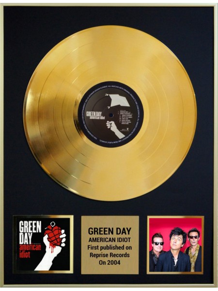 98018	Золотая реплика музыкального альбома	Green Day - American Idiot