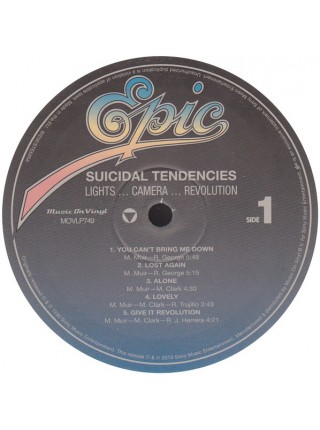 35017025	 	 Suicidal Tendencies – Lights... Camera... Revolution	"	Funk Metal, Thrash "	Black, 180 Gram	1990	" 	Epic – MOVLP749, Music On Vinyl – MOVLP749"	S/S	 Europe 	Remastered	02.05.2013