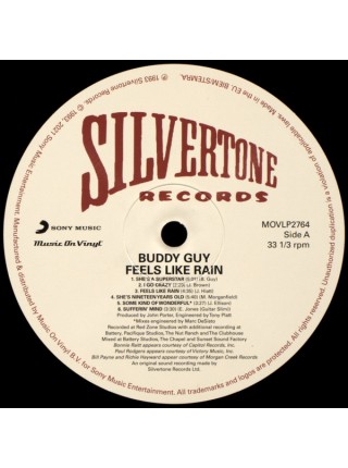 35006269		 Buddy Guy – Feels Like Rain	" 	Blues Rock, Chicago Blues"	Black, 180 Gram	1993	" 	Music On Vinyl – MOVLP2764, Silvertone Records – MOVLP2764"	S/S	 Europe 	Remastered	21.05.2021