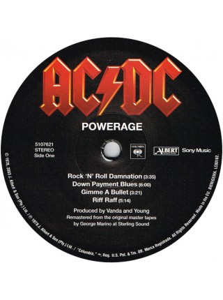 35008059		 AC/DC – Powerage	 Blues Rock, Hard Rock, Arena Rock	Black, 180 Gram	1978	" 	Columbia – 5107621, Albert Productions – 5107621"	S/S	 Europe 	Remastered	07.05.2009