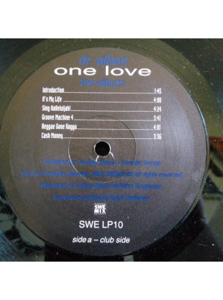 500658	Dr. Alban – One Love (The Album)	"	Euro House"	1992	"	SweMix Records – SWE LP 10"	NM/EX	Sweden