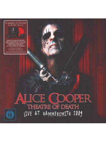 35014432	 Alice Cooper  – Theatre Of Death - Live At Hammersmith 2009	"	Hard Rock "	Clear Red, 180 Gram, Gatefold, 2LP+DVD, Limited	2009	" 	Ear Music Classics – 0217090EMU"	S/S	 Europe 	Remastered	08.03.2024
