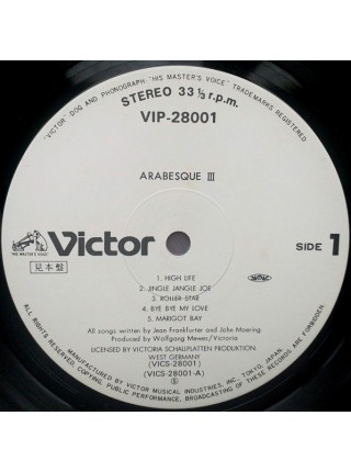 400024		Arabesque – Arabesque III, Promo	"	Disco"	1980	"	Victor – VIP-28001"	NM/NM	Japan	Remastered	1980