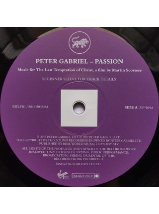 35007190		Peter Gabriel – Passion   2lp	" 	Pop Rock, Art Rock"	Black, 180 Gram, Half Speed Mastering	1989	" 	Real World Records – RWLPR1"	S/S	 Europe 	Remastered	20.05.20222