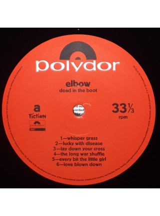 35011176	 Elbow – Dead In The Boot	" 	Alternative Rock, Indie Rock"	Black, 180 Gram, Gatefold	2012	" 	Polydor – 0735163"	S/S	 Europe 	Remastered	25.09.2020