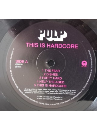35011230	 Pulp – This Is Hardcore, 2lp	"	Alternative Rock, Britpop, Art Rock "	Black, Gatefold	1998	"	Island Records – 4786651 "	S/S	 Europe 	Remastered	18.06.2016