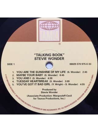 35011266	 Stevie Wonder – Talking Book	" 	Funk / Soul"	Black, 180 Gram, Gatefold	1972	Motown – 06025 570 975-6 	S/S	 Europe 	Remastered	02.12.2016