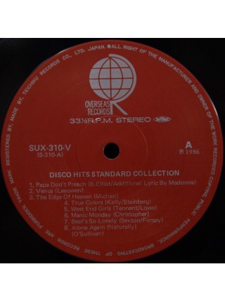 1402922	Various – Disco Hit Standard Collection	Electronic, Funk / Soul, Euro-Disco	1984	Overseas Records – Sux-310-V	NM/NM	Japan