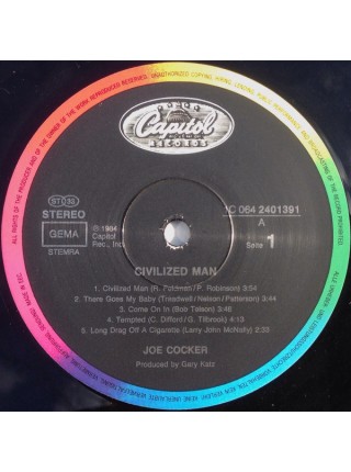 1402924	Joe Cocker – Civilized Man 	Pop Rock, Rhythm & Blues, Ballad	1984	Capitol Records – 1C 064 2401391	NM/NM	Europe