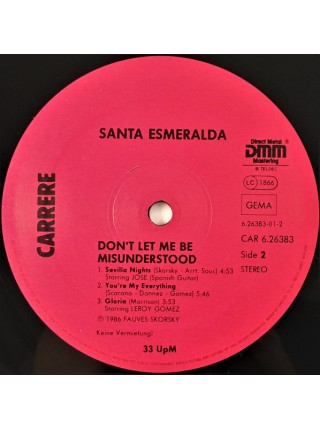 1403823		Santa Esmeralda – Don't Let Me Be Misunderstood	Funk/Soul,  Disco 	1986	Carrere – CAR 6.26383 AP	NM/NM	Germany	Remastered	1986