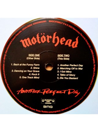 35008111		 Motörhead – Another Perfect Day	 Hard Rock	Orange Yellow Spinner, Half Speed Mastering	1983	" 	BMG – BMGCAT685LP"	S/S	 Europe 	Remastered	03.11.2023