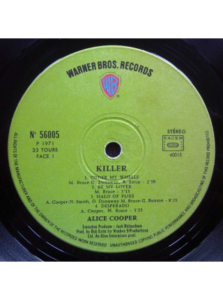 1402192	Alice Cooper ‎– Killer	Hard Rock	1971	Warner Bros. Records ‎– 56005	NM/EX	France