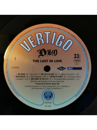 35008902	 Dio  – The Last In Line	" 	Heavy Metal"	Black	1984	" 	Vertigo – 0736924, Mercury – 0736924, UMC – 0736924"	S/S	 Europe 	Remastered	22.01.2021