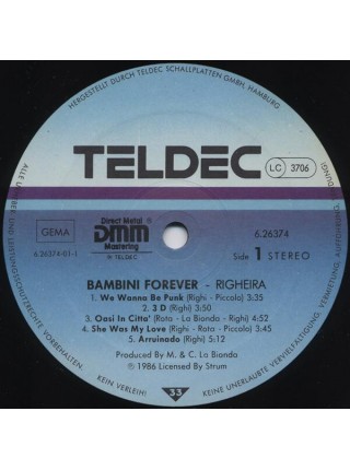 500396	Righeira – Bambini Forever	1986	"	TELDEC – 6.26374"	EX/EX	Germany