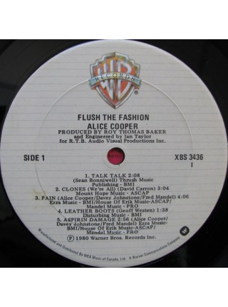1402602	Alice Cooper ‎– Flush The Fashion	Pop Rock	1980	Warner Bros. Records – XBS 3436	NM/NM	Canada