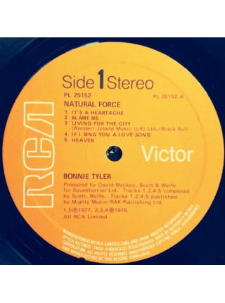 1402611	Bonnie Tyler – Natural Force	Soft Rock, Ballad, Schlager	1978	RCA Victor – PL 25152, RCA – PL 25152	NM/NM	England