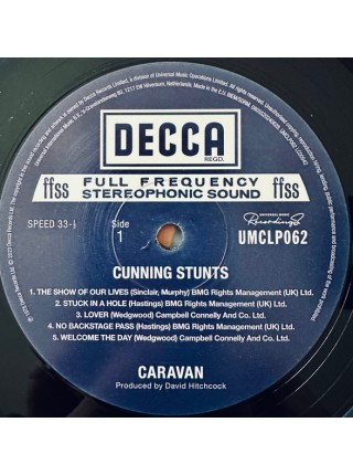 35012454	Caravan – Cunning Stunts 	" 	Pop Rock, Prog Rock"	Black, 180 Gram	1975	"	Decca – UMCLP062 "	S/S	 Europe 	Remastered	27.10.2023	805520240628