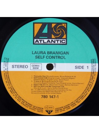 1402937	Laura Branigan ‎– Self Control	Electronic, Synth-Pop, Pop Rock	1984	Atlantic – 780 147-1	EX+/NM	Germany