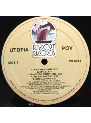 800100	Utopia – POV  	Pop Rock	1985	PB 6044	S/S	Canada