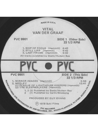 800099	Van Der Graaf – Vital 2LP	Prog Rock	1978	PVC 9901	EX/EX	USA