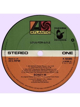 1403871		Boney M - Love For Sale	Disco	1977	Atlantic – K 50385	EX/EX	England	Remastered	1977